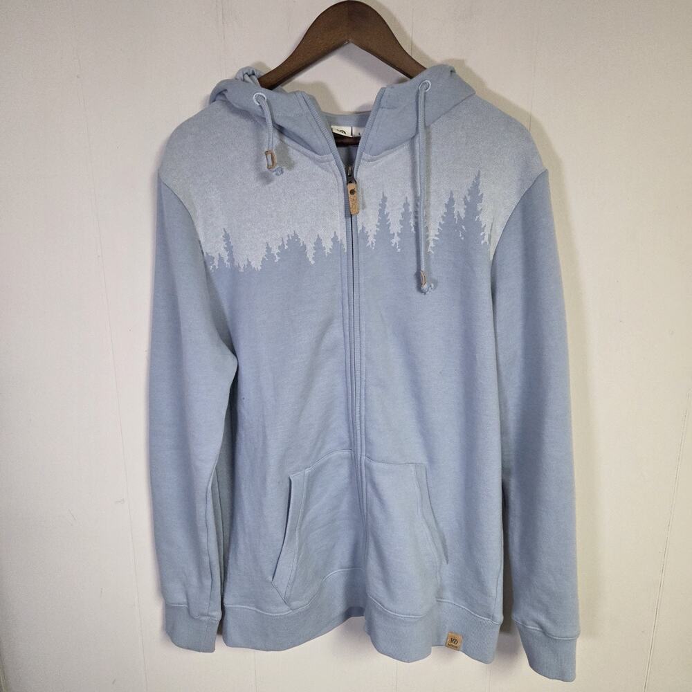 Tentree Sustainable Mens Juniper Zip Hoodie Sweatshirt Light Blue Size XL